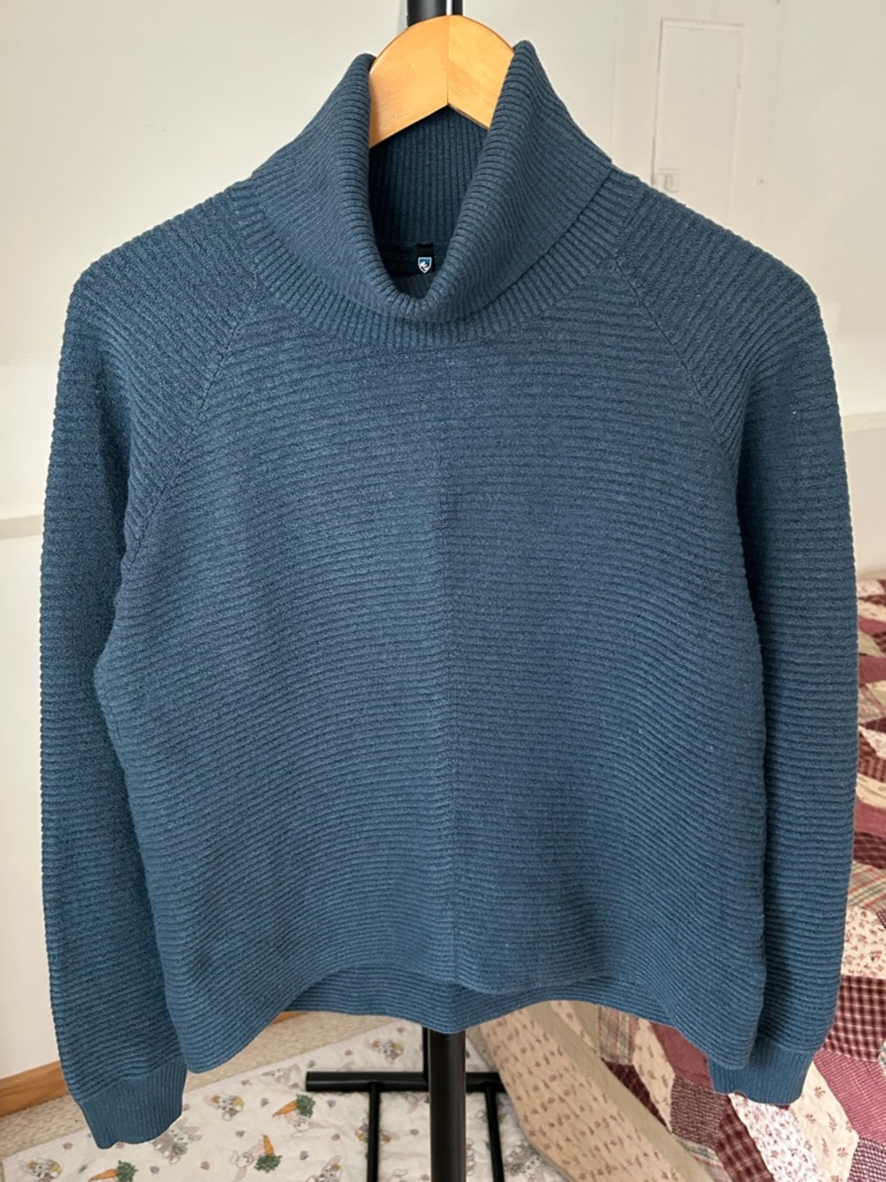 Kuhl Solace Ribbed Knit Turtleneck Sweater Blue Women’s Medium